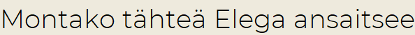 Montako tähteä Elega ansaitsee